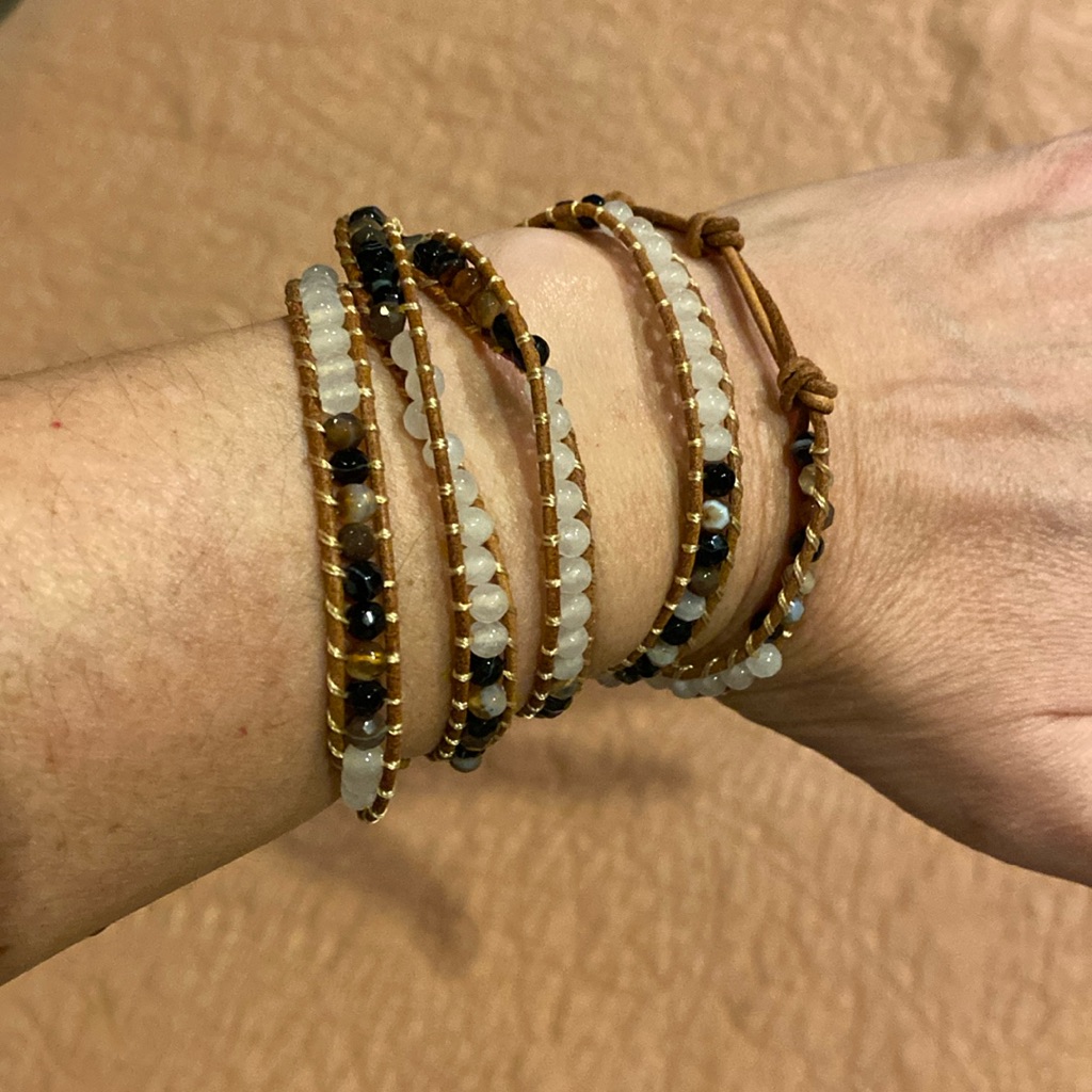 Victoria Emerson Adjustable Wrap Bracelets 2 Separate Strands With Bag Included 8$